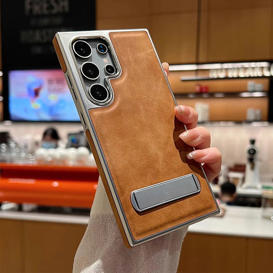 Capa Couro Premium Samsung Galaxy Suporte Invisível Proteção Antichoque Total