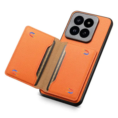 Capa Carteira Luxuosa de Couro para Xiaomi 15 14 Ultra com Porta-Cartões Magnético