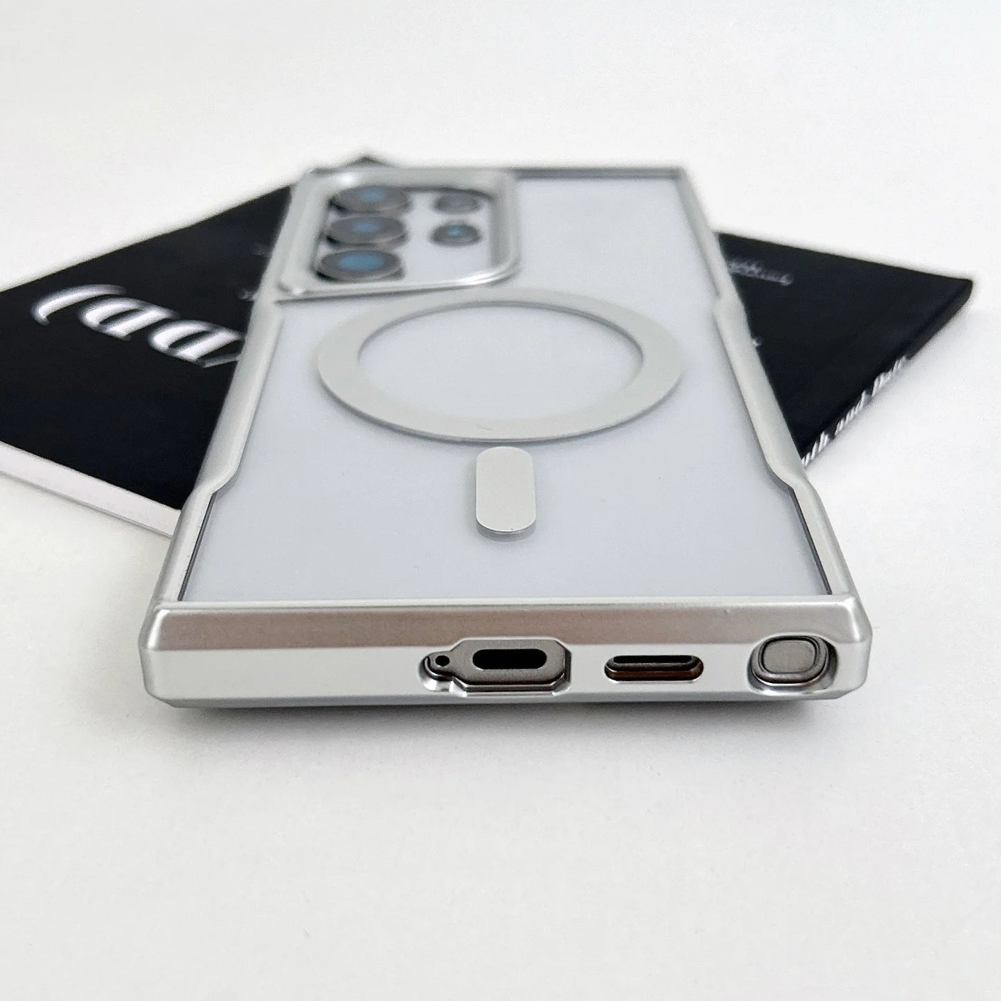 Capa Magnética Transparente Premium para Samsung Galaxy S24 S25 Ultra Proteção Total
