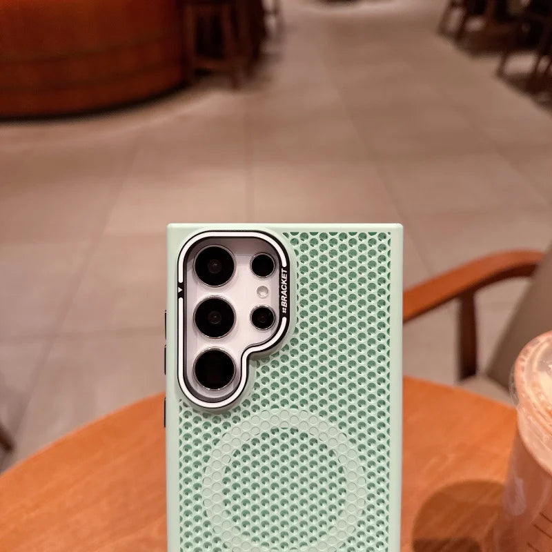 Capa Magnética Magsafe Resfriamento Colmeia Samsung Galaxy S23 S24 S25 Ultra