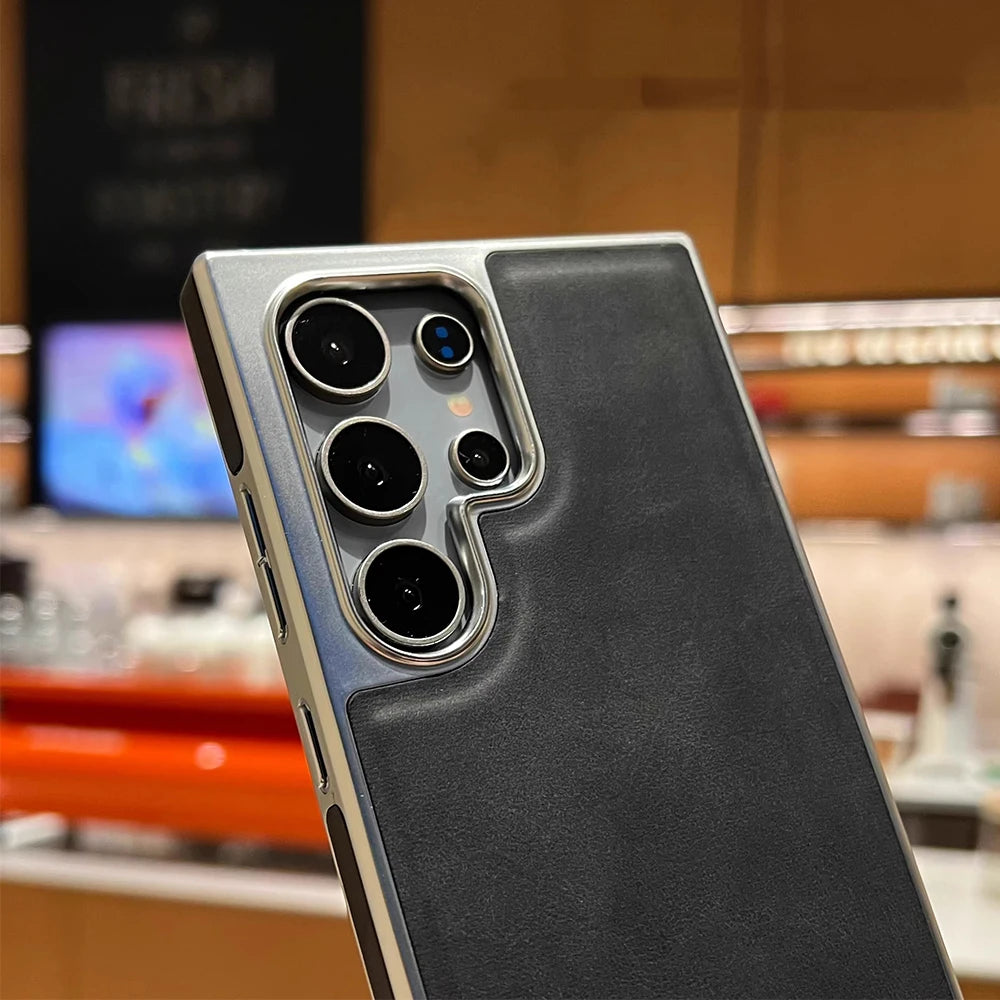 Capa Couro Premium Samsung Galaxy Suporte Invisível Proteção Antichoque Total