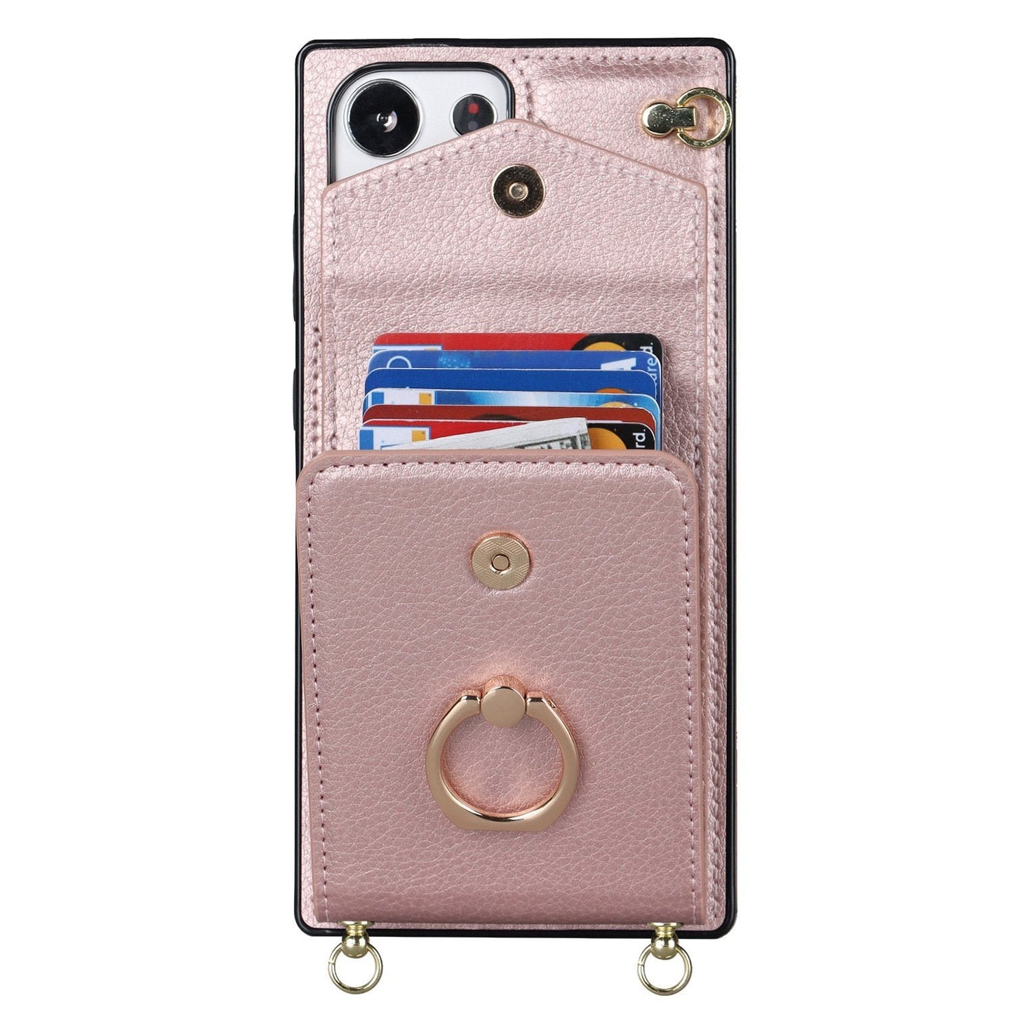 Capa Carteira Samsung com Alça Transversal e Porta Cartões, Suporte Anel Ajustável