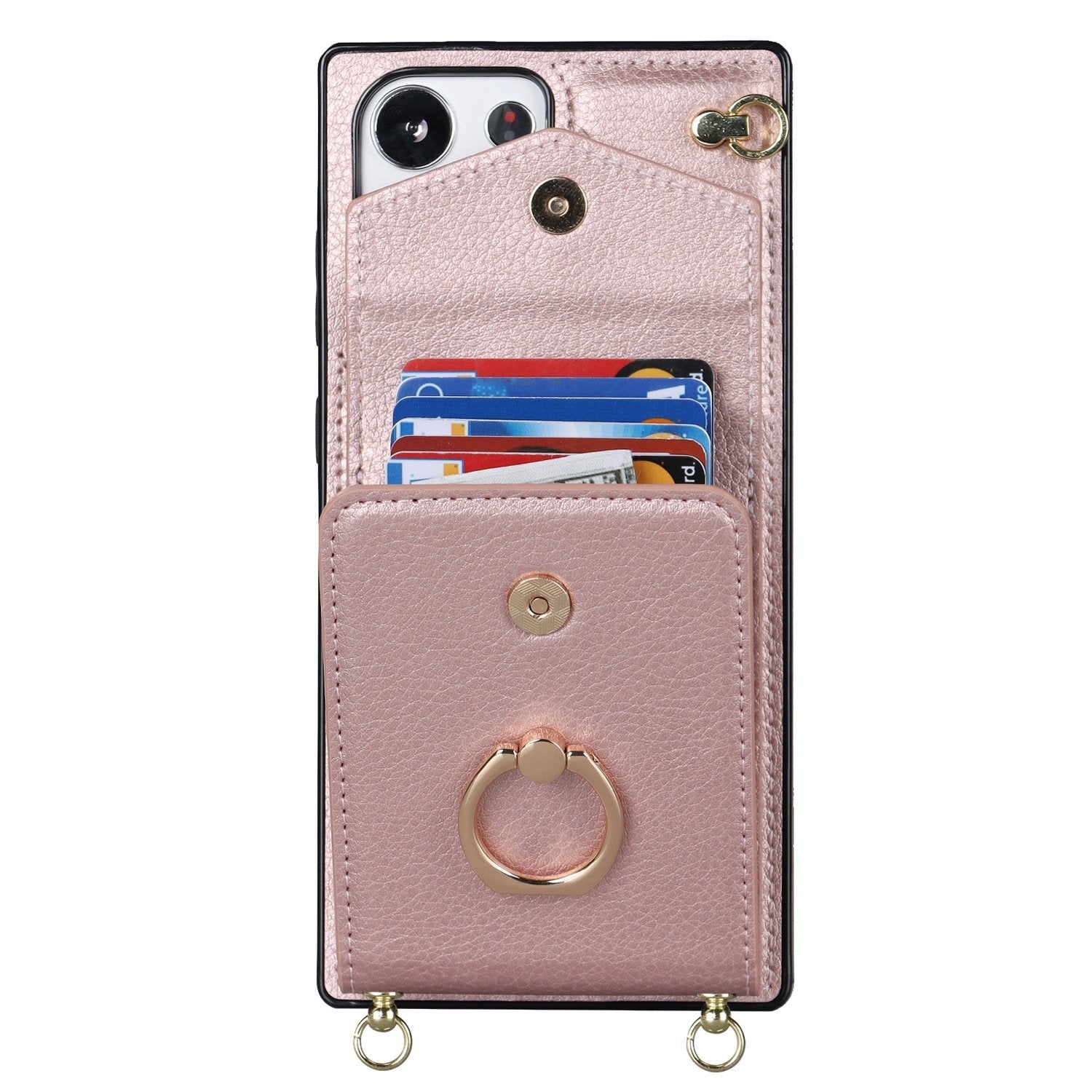 Capa Carteira Samsung com Alça Transversal e Porta Cartões, Suporte Anel Ajustável