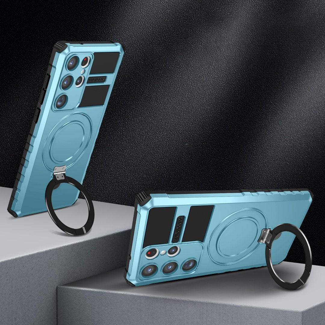 Capa de Proteção Magnética Dobrável para Samsung: Suporte e Carregamento Sem Fio