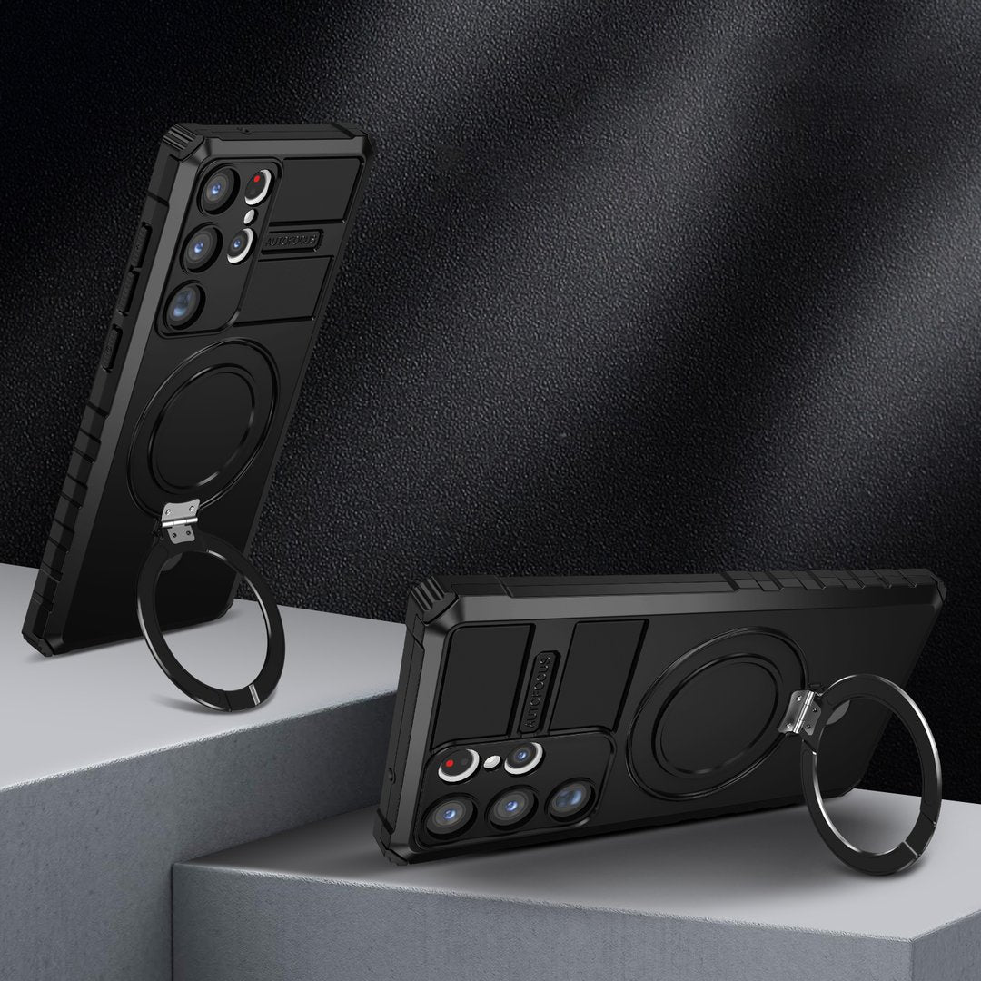 Capa de Proteção Magnética Dobrável para Samsung: Suporte e Carregamento Sem Fio